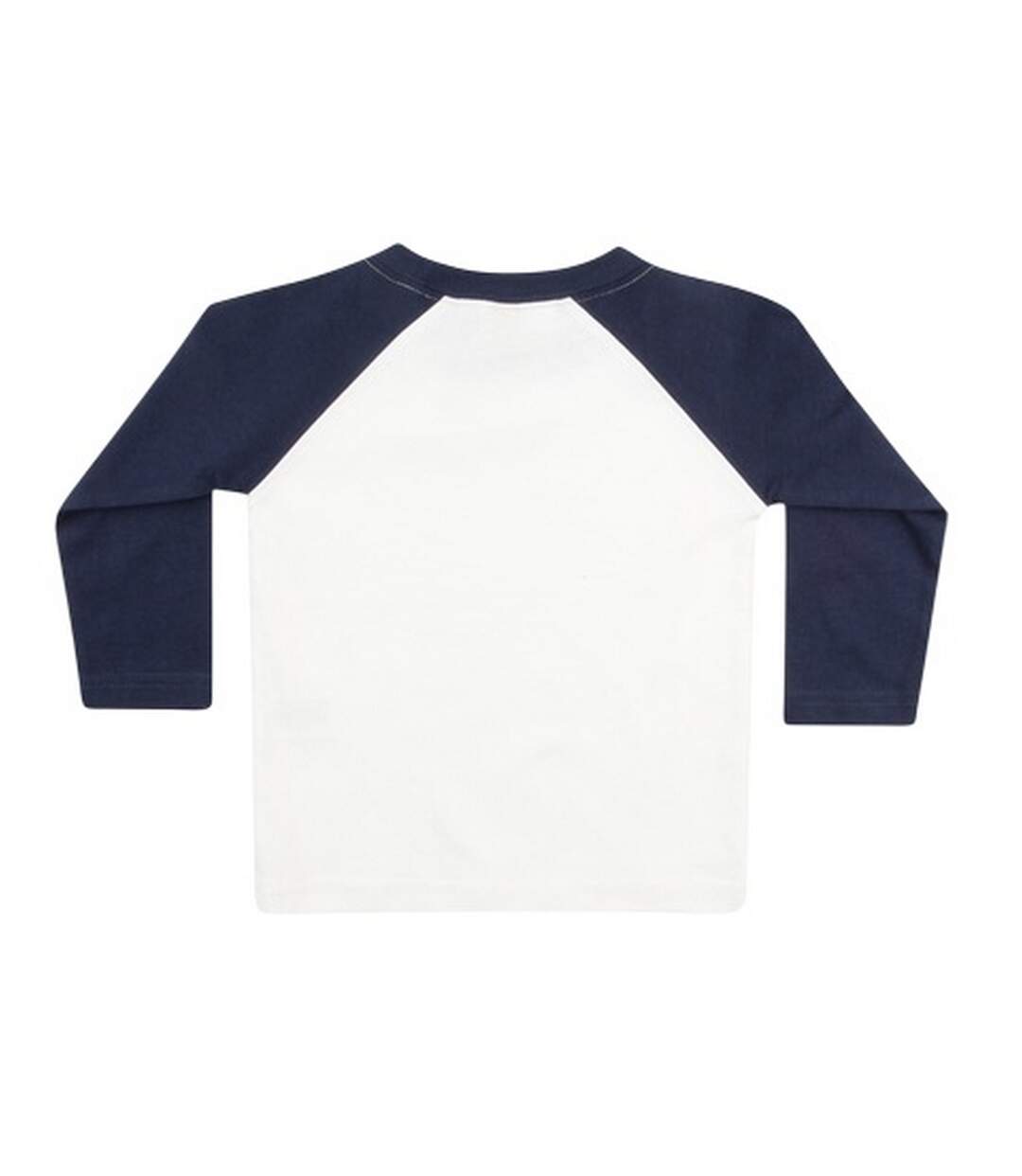 T-shirt Manches Longues Baseball Bébé Blanc Bleu Marine Larkwood-2