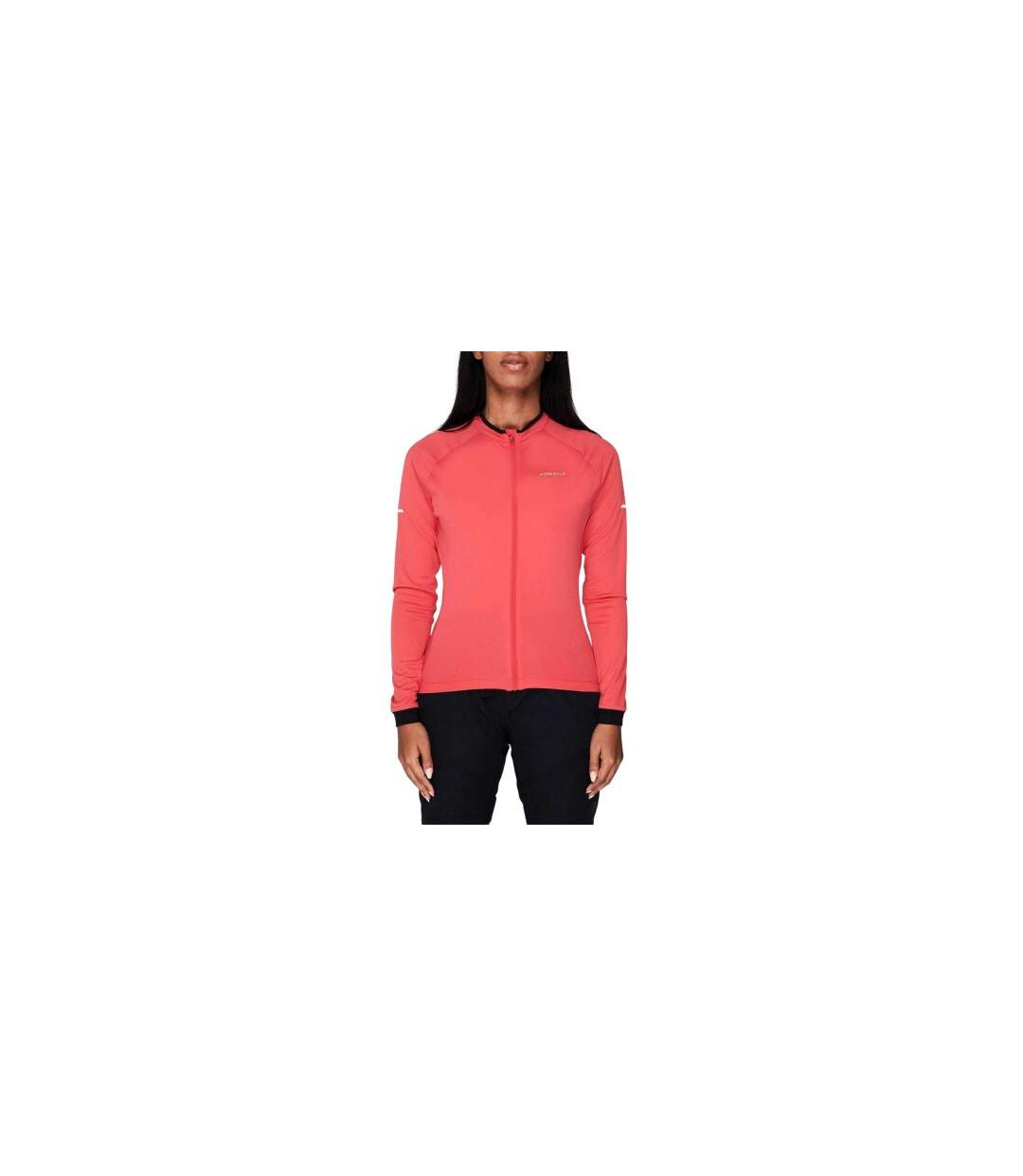 Womens/ladies Logo Long-sleeved Cycling Jersey Coral Pinnacle-1