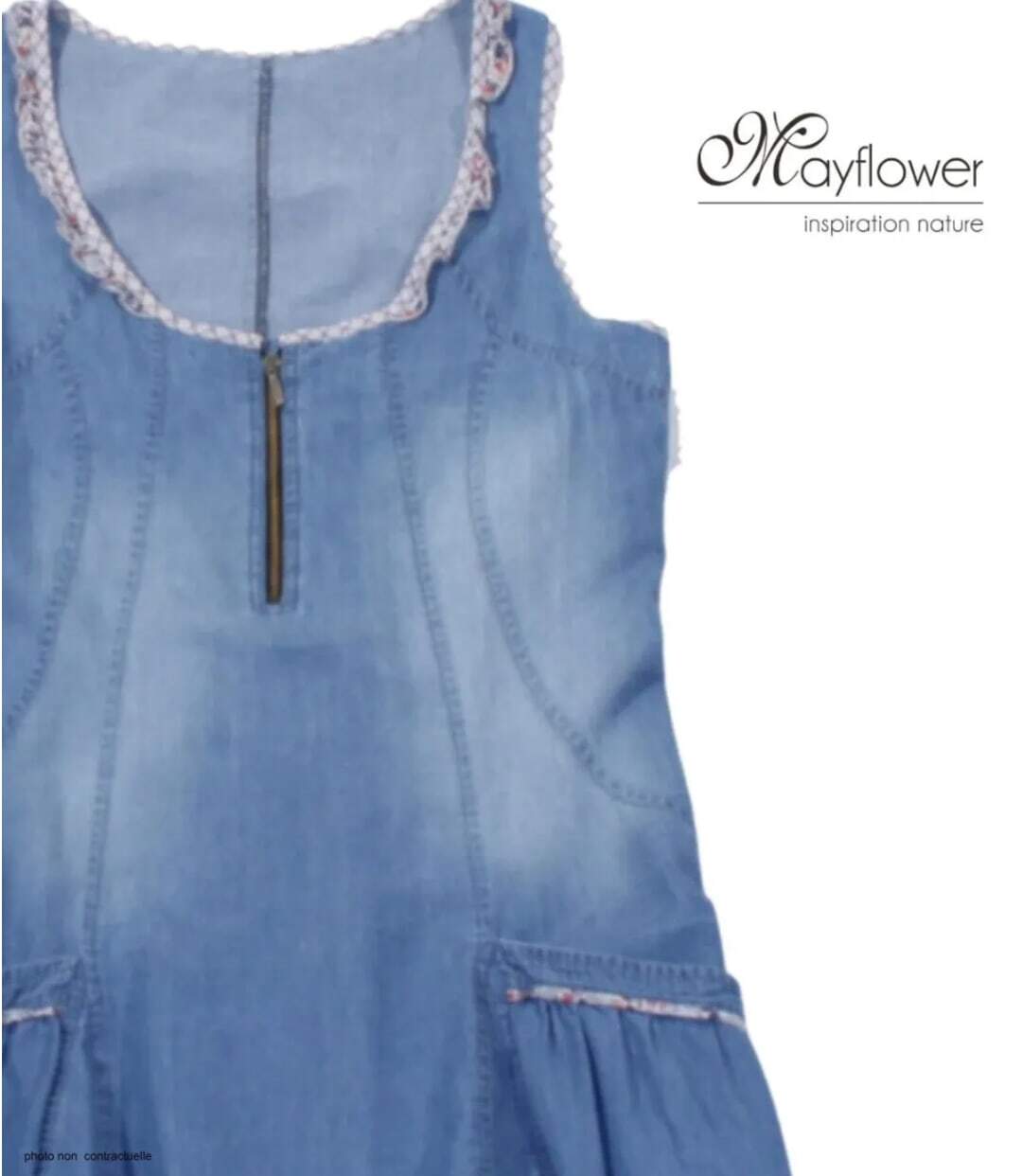 MAYFLOWER VF048S - Robe en jean pour femme : le charme décontracté de l'effet Liberty Stone-4