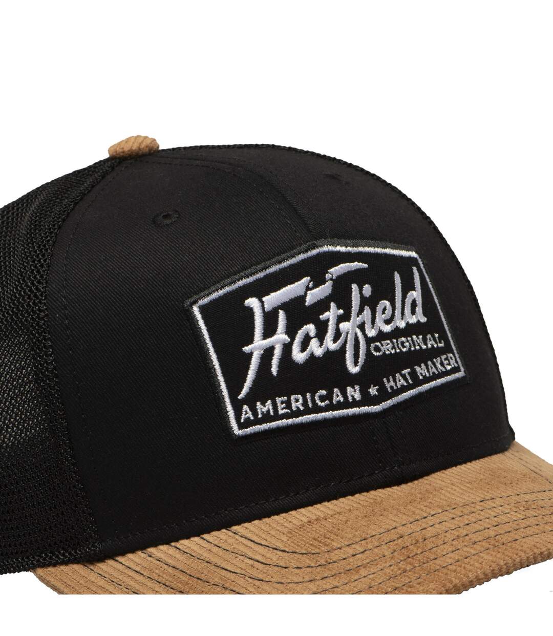 Casquette trucker avec filet bi-matière semi curved et patch Hatmaker Hatfield-4