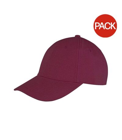 Lot de 2  Memphis casquettes adulte bordeaux Result