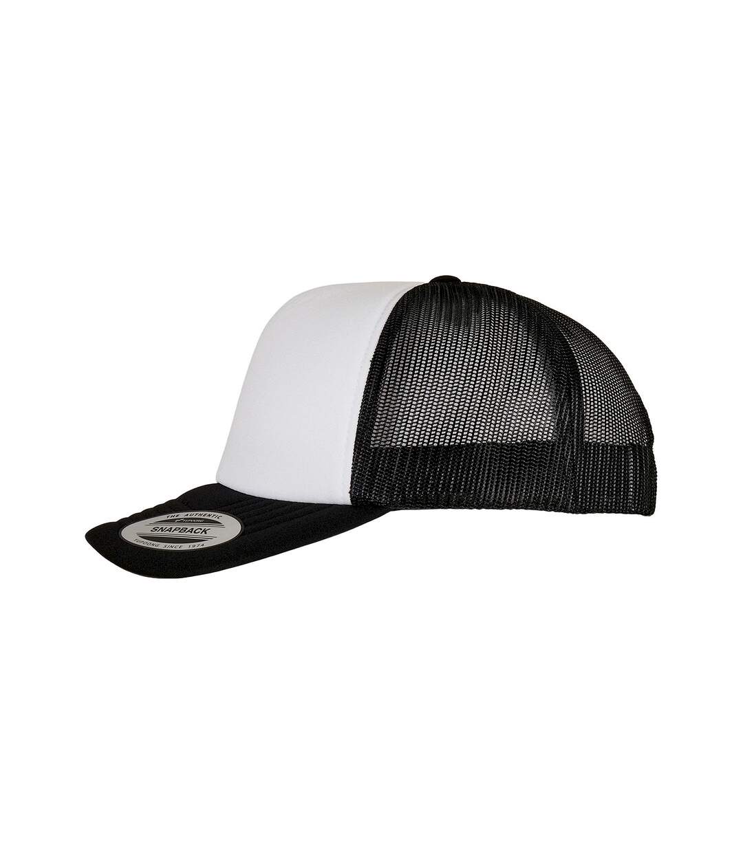 Unisex adult classic curved foam trucker cap black/white Flexfit-3