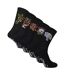 5 Pairs Mens Black Crew Breathable Socks-1
