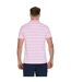 Mens Stripe Birdseye Pique Short-sleeved Polo Shirt Pink Raging Bull-3