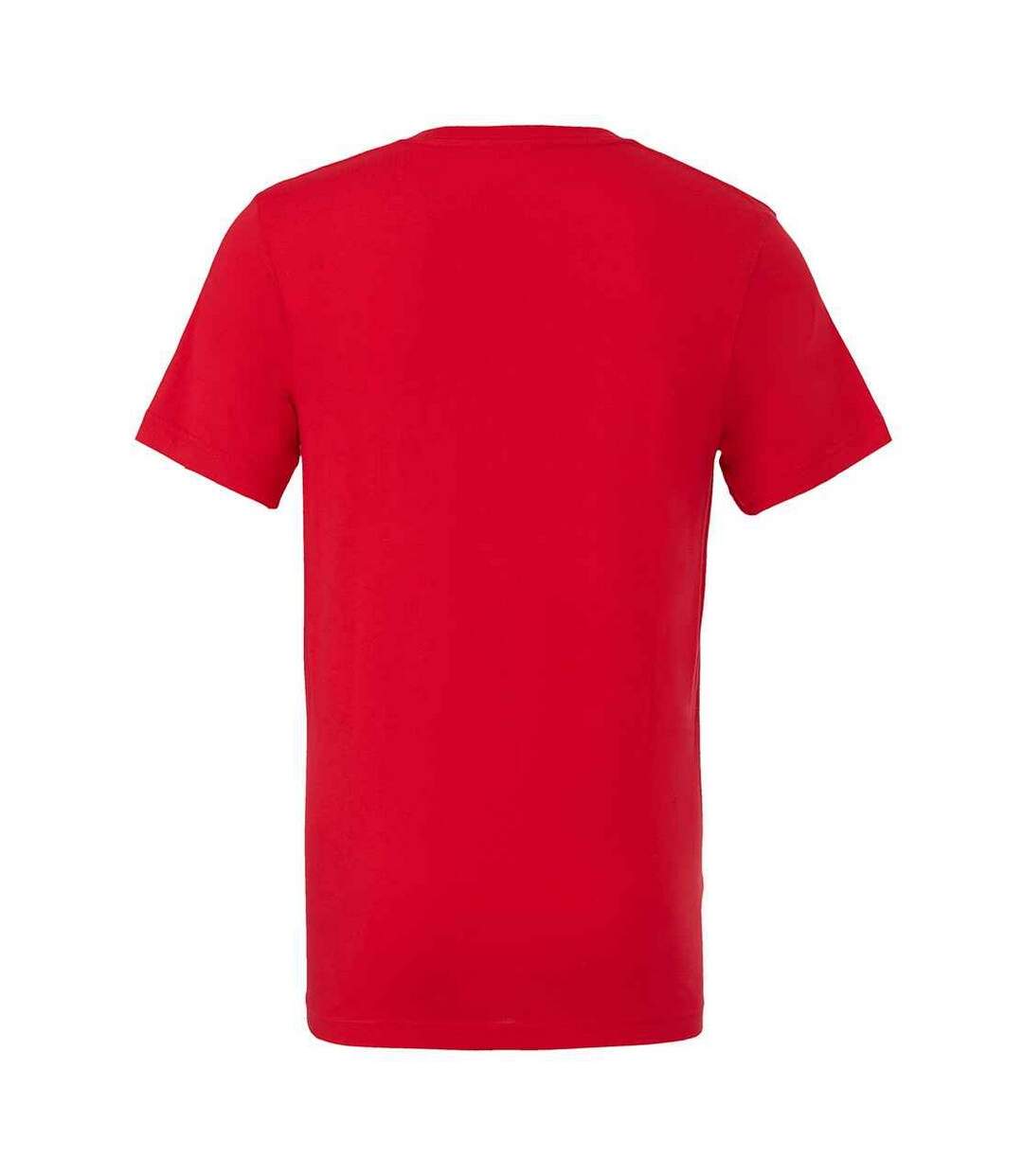 Unisex adult jersey v neck t-shirt red Bella + Canvas-2