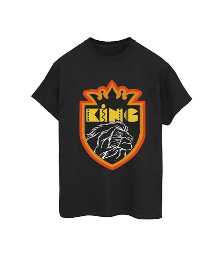 Disney Womens/Ladies The Lion King Crest Cotton Boyfriend T-Shirt (Noir) - UTBI29450