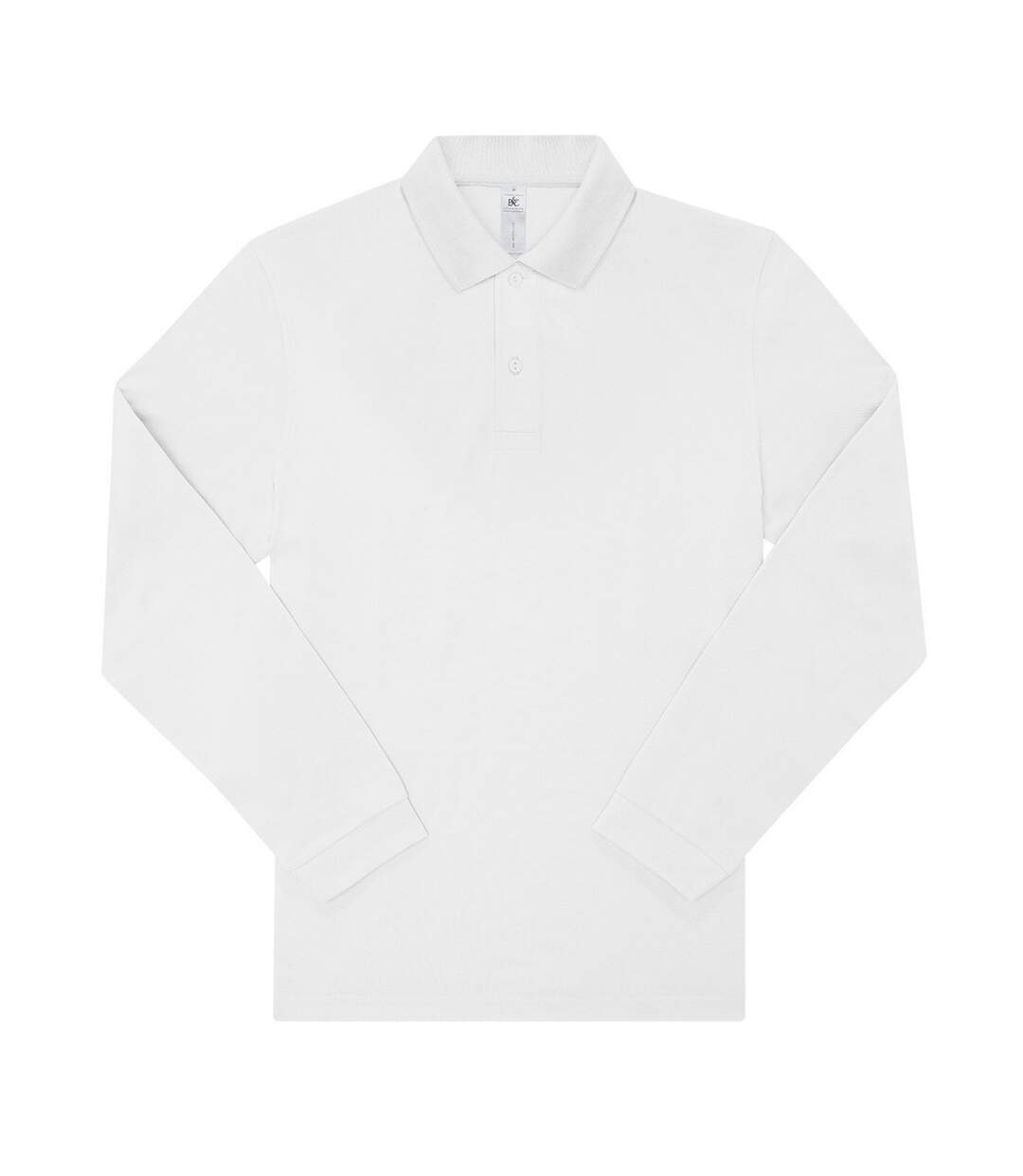 Mens My Long-sleeved Polo Shirt White B&C-1
