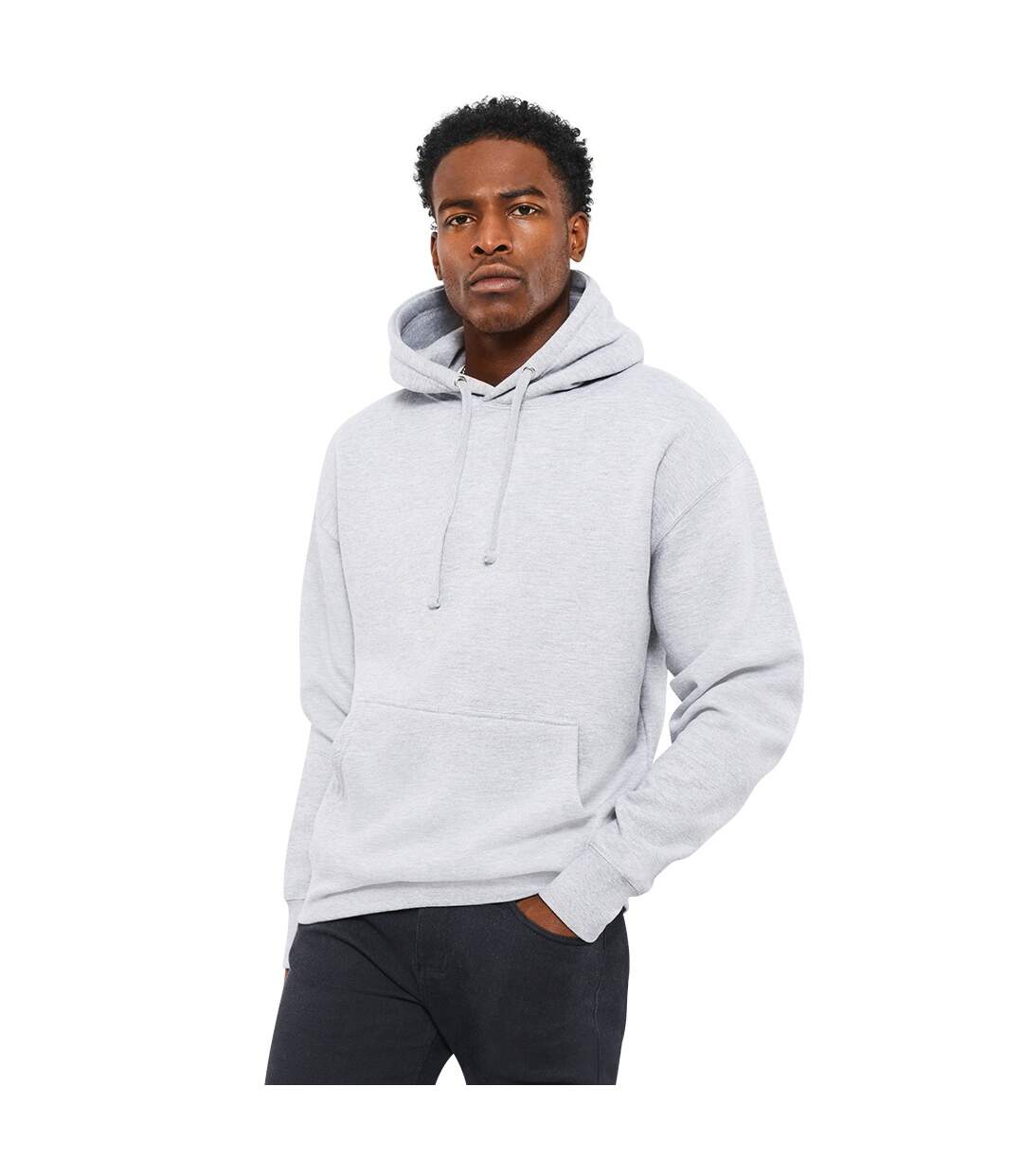 Mens Ringspun Cotton Hoodie Sports Grey Casual Classics-1