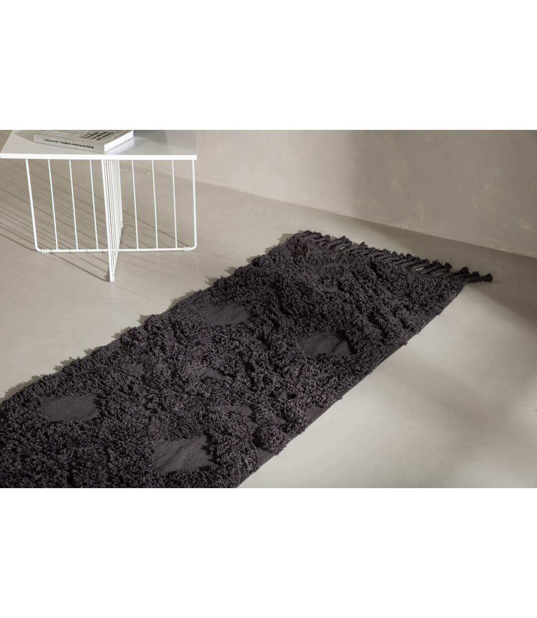Tapis de Couloir Tufté Hilma 70x200cm Gris Foncé-5