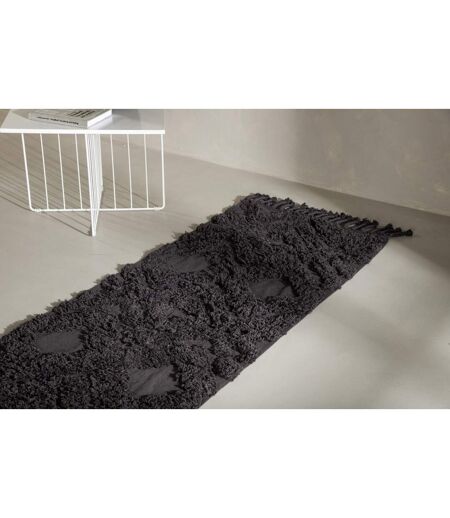 Tapis de Couloir Tufté Hilma 70x200cm Gris Foncé