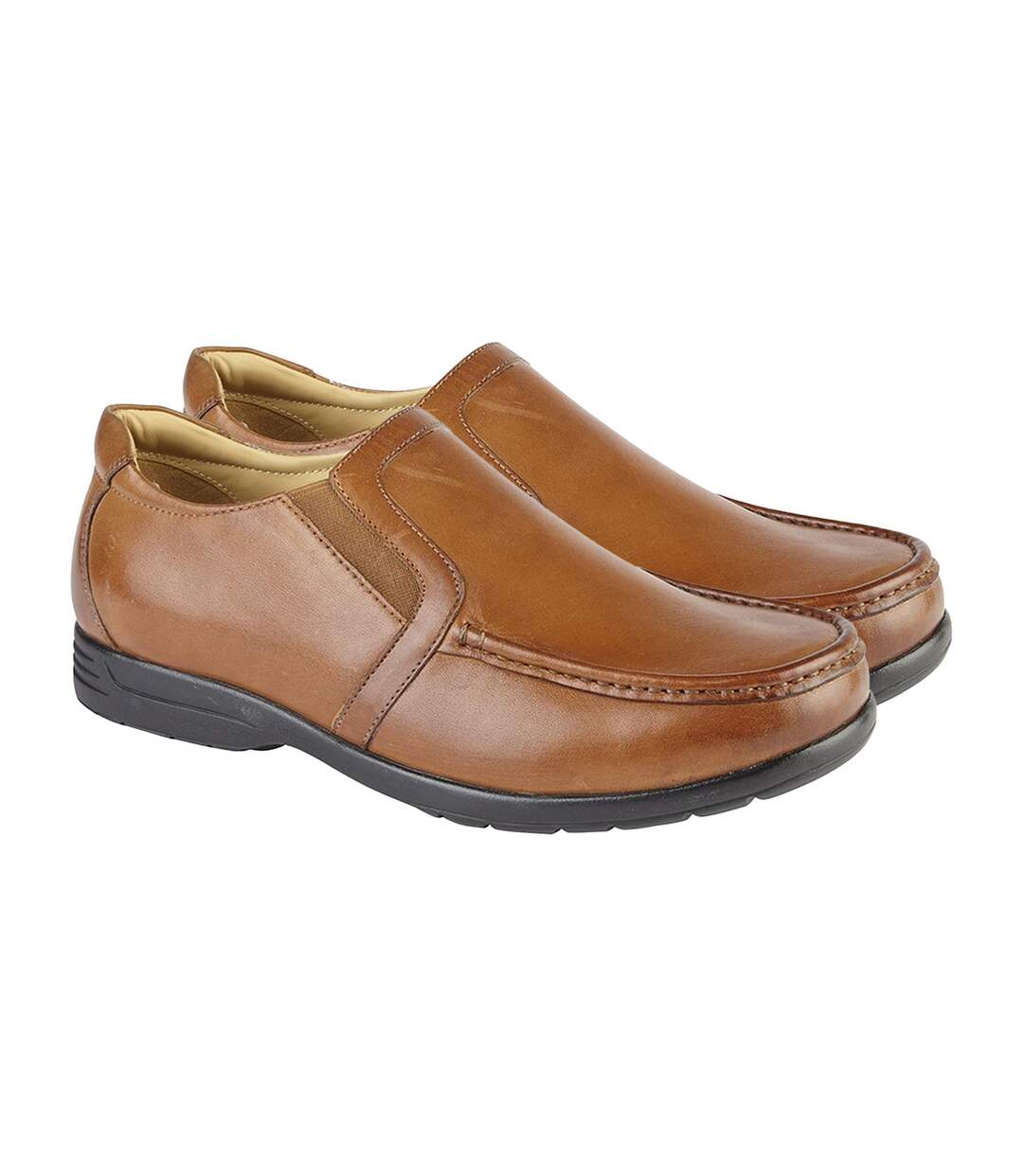 Chaussures décontractées twin gusset homme marron clair Roamers