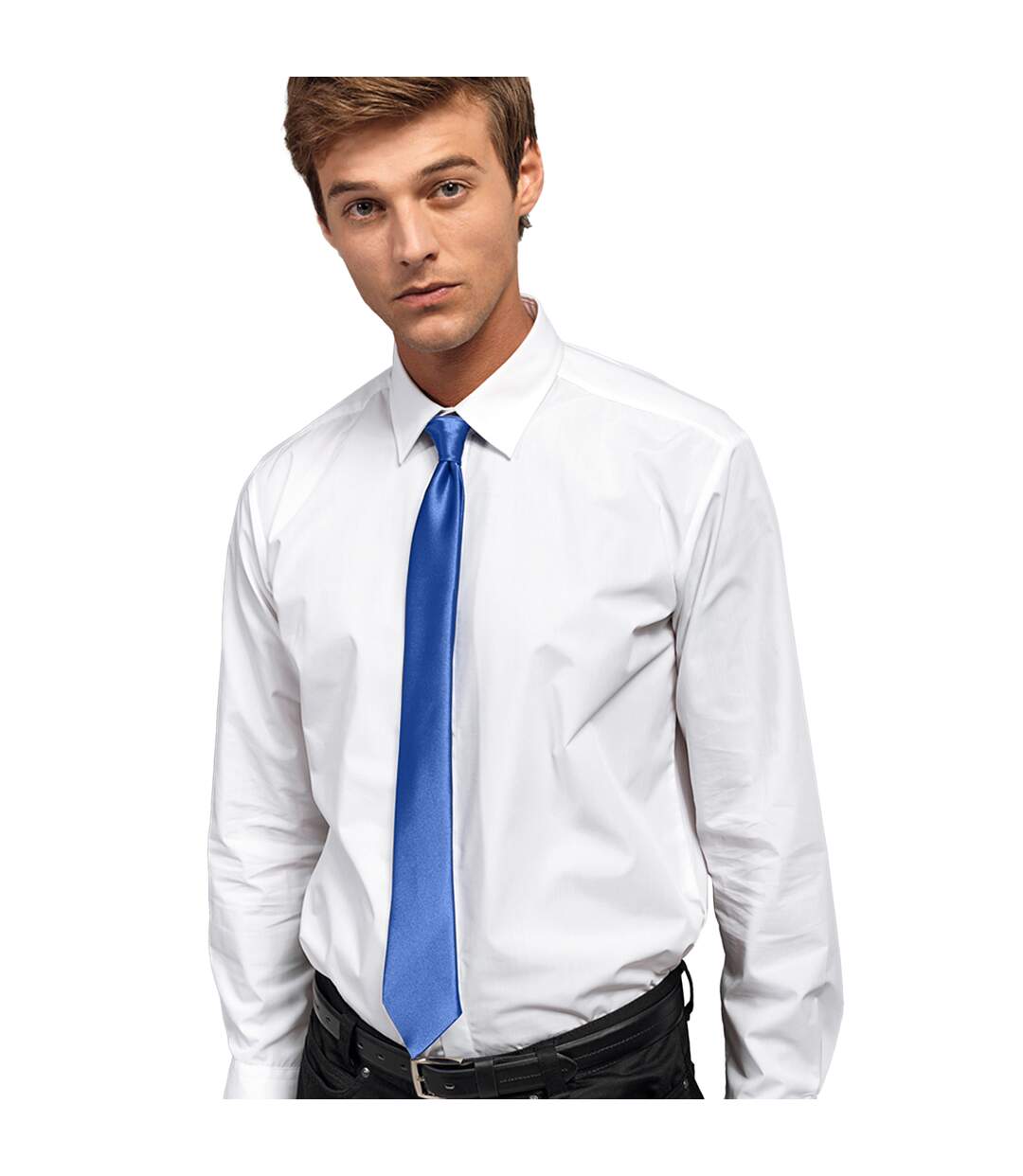 Premier Colors Mens Satin Clip Tie (Royal) (One Size)