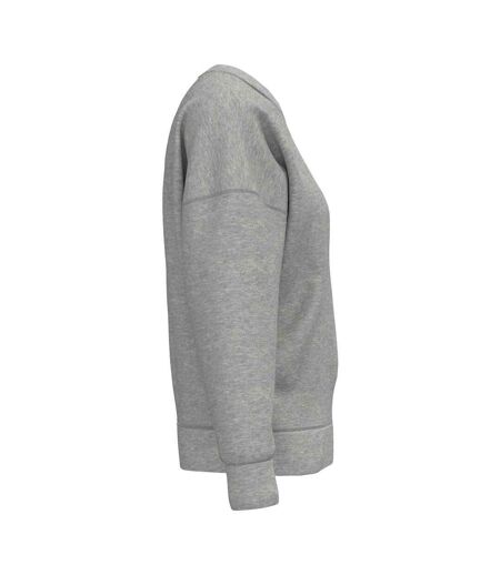 Womens/ladies Crew Neck Sweatshirt Moon Grey Heather Native Spirit