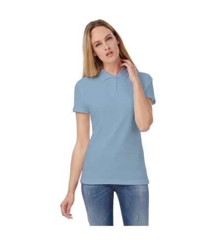 B&C Womens/Ladies ID.001 Plain Short Sleeve Polo Shirt (Light Blue) - UTRW3525