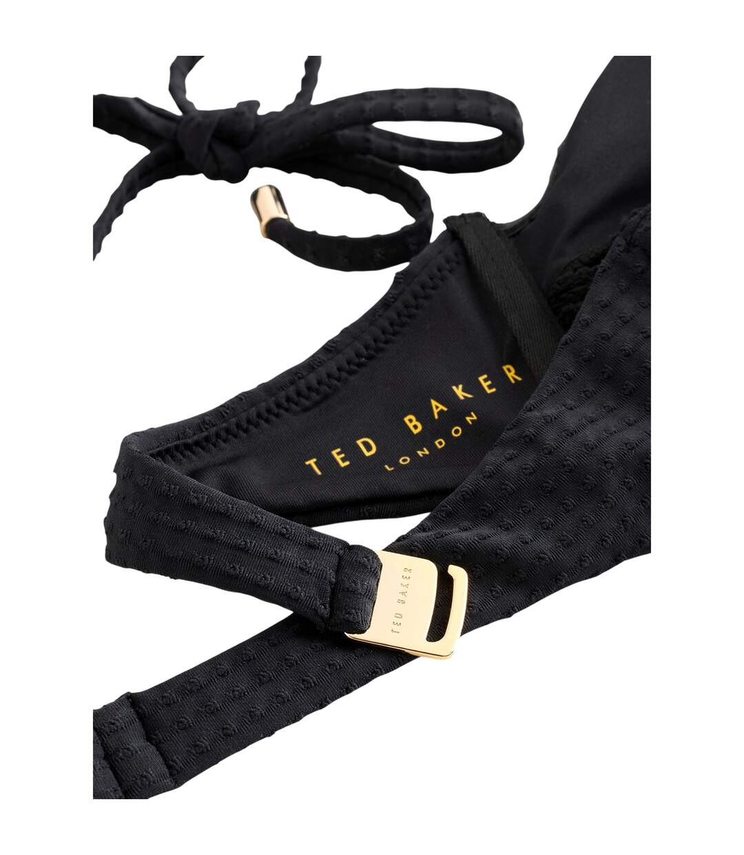 Womens/ladies Bar Tie Up Bikini Top Black Ted Baker-2