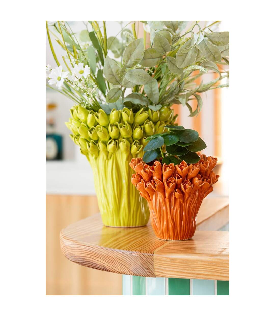 Vase Déco en Grès Ambrosia 19cm Orange-4