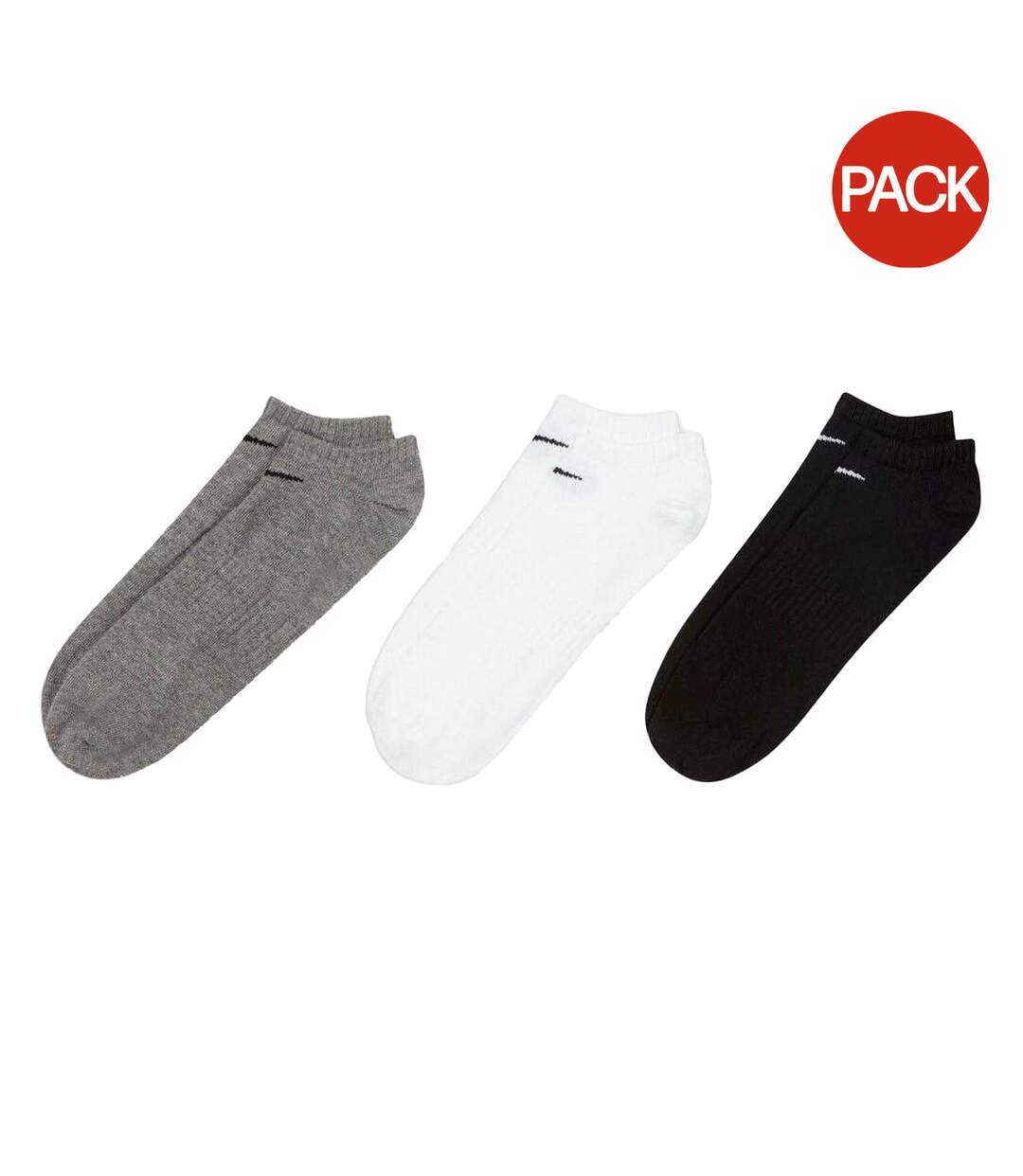 Lot De 3  Socquettes Discrètes Homme Noir Gris Blanc Nike-1