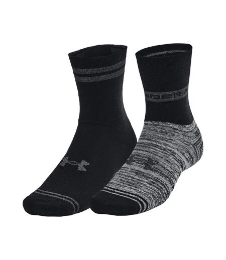 X2 Paires de Chaussettes Noir/Gris Homme Under Armour Essential - 31/36