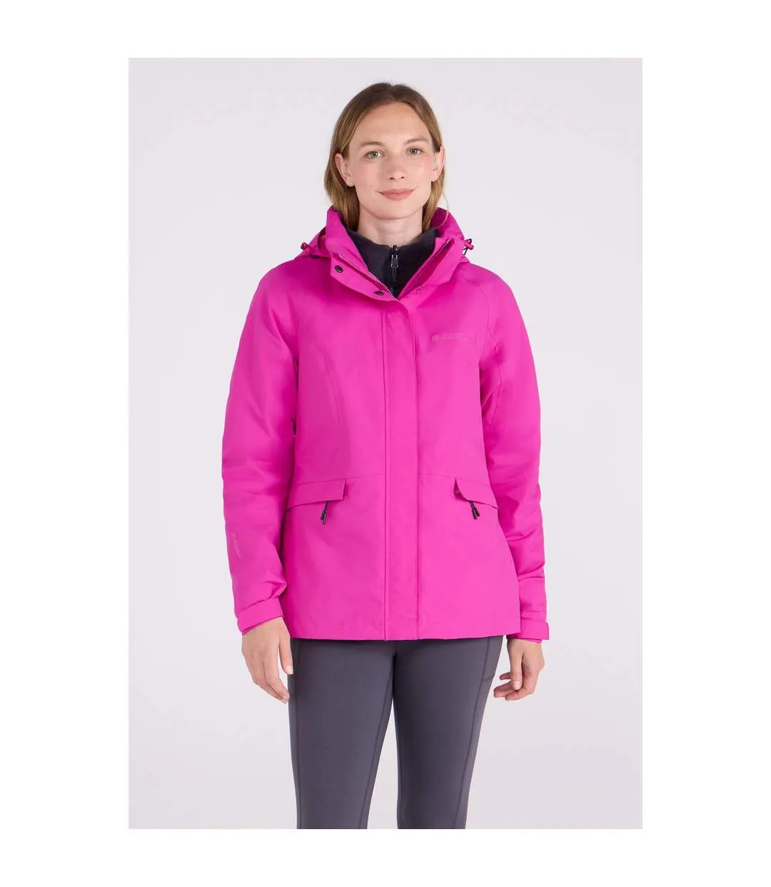 Womens/ladies Thunderstorm Ii 3 In 1 Waterproof Jacket Bright Pink Mountain Warehouse-1
