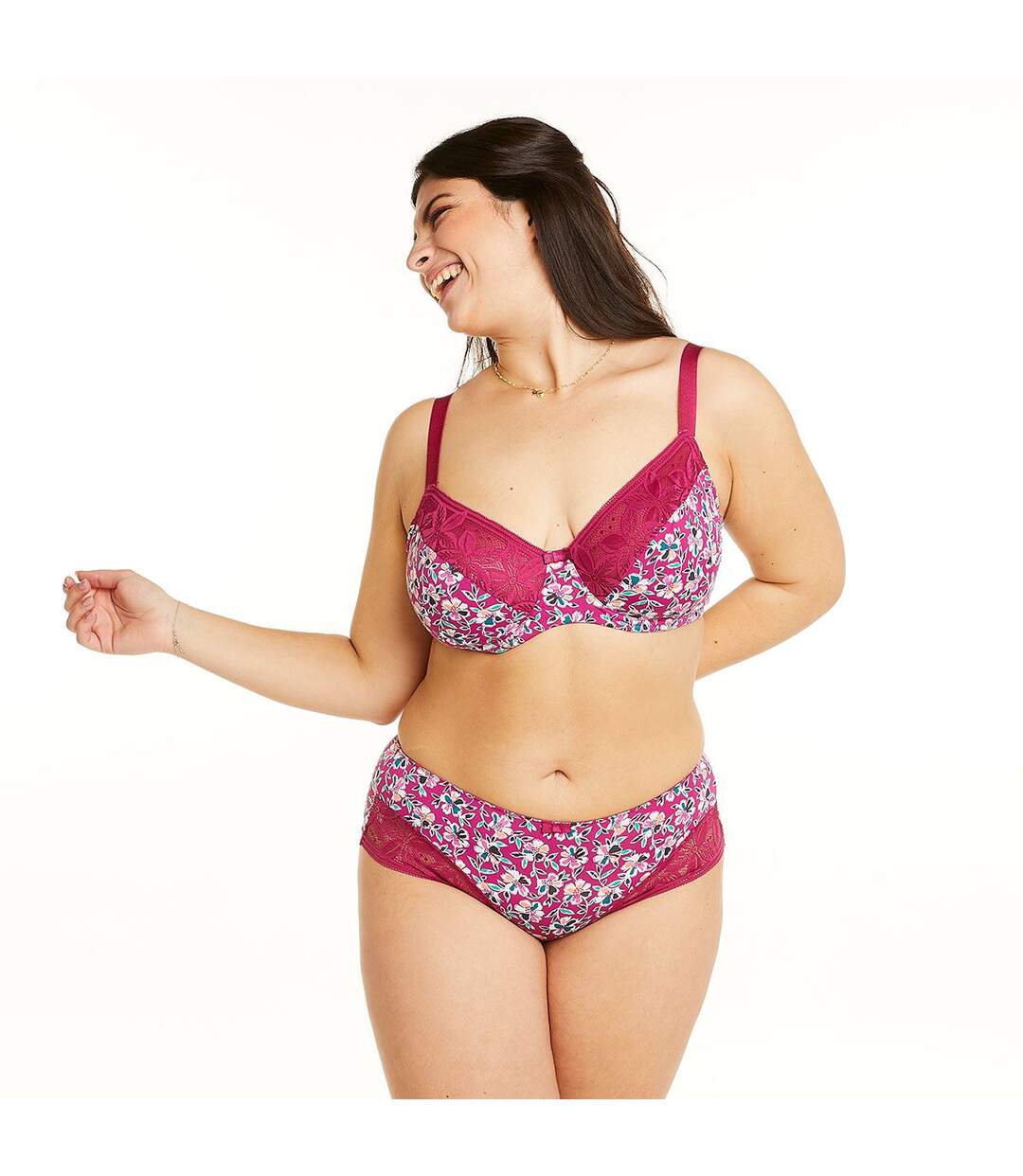 Soutien-gorge à armatures grand maintien rose Paix-3