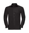 Russell Mens Long Sleeve Pure Cotton Work Shirt (Black) - UTBC2735