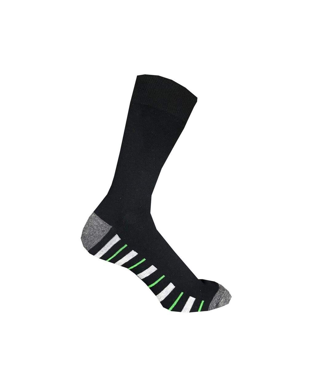 Pack Of 7  Mens Striped Ankle Socks  Black Grey Firetrap-3