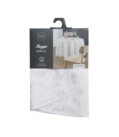 Nappe Antitache Ronde Imprimé Lonigold 180cm Blanc