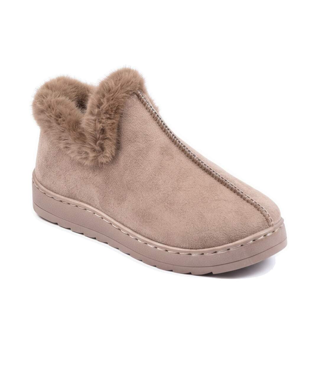OZABI Pantoufles Femme Hiver Scandinave, Montantes Cheville, Semelle Crantée-1