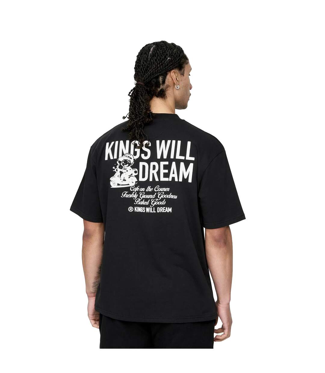 T-shirt Studio Cafe Boy Homme Noir Kings Will Dream-3
