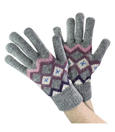 Gants en laine pour dames | Gants d'hiver doux en jacquard