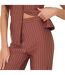 Pantalon Motif/style Fines Rayures Femme Rouge Pastel I Saw It First-4