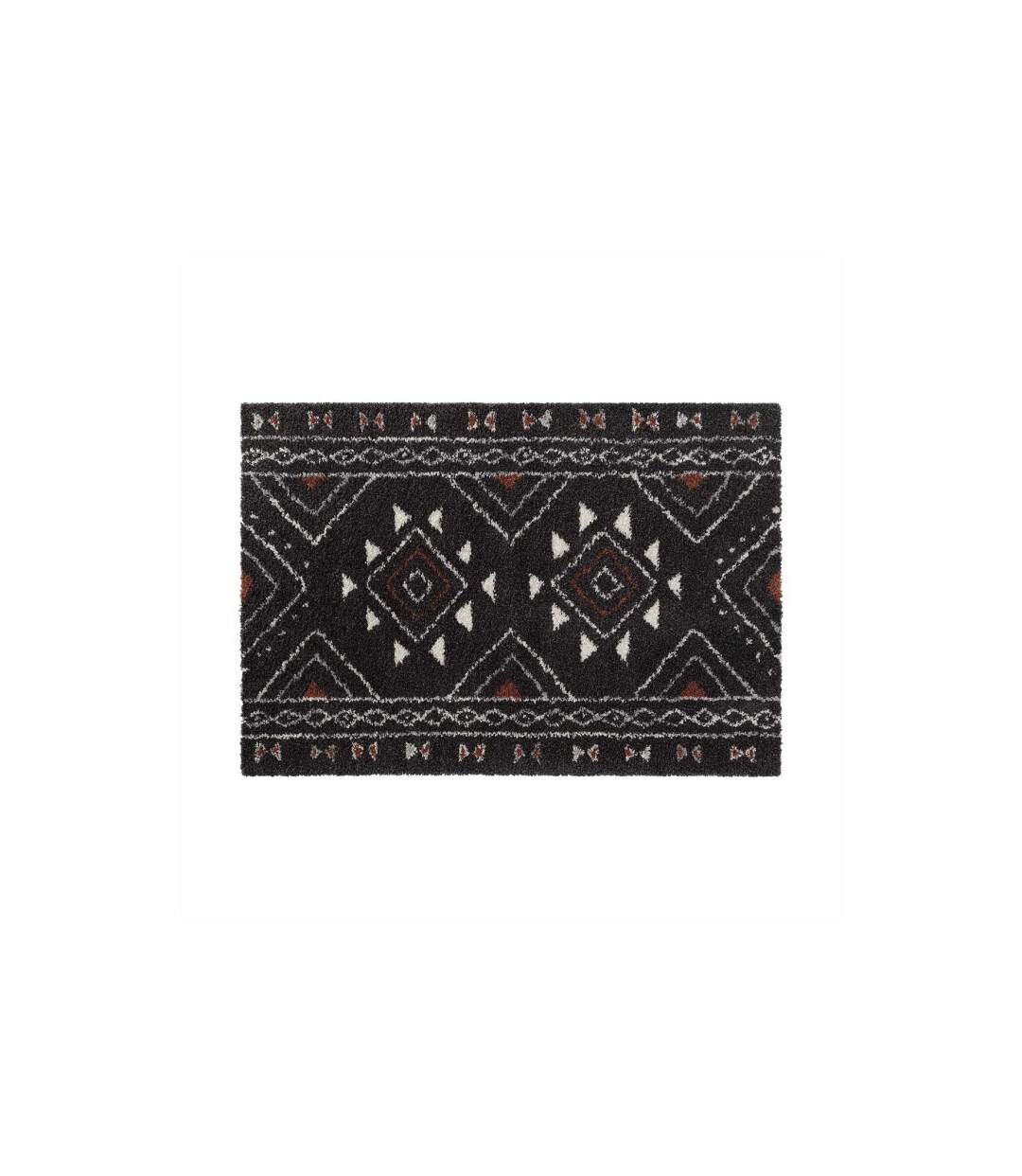 Tapis Déco à Motifs Saharienne 160x230cm Noir-1