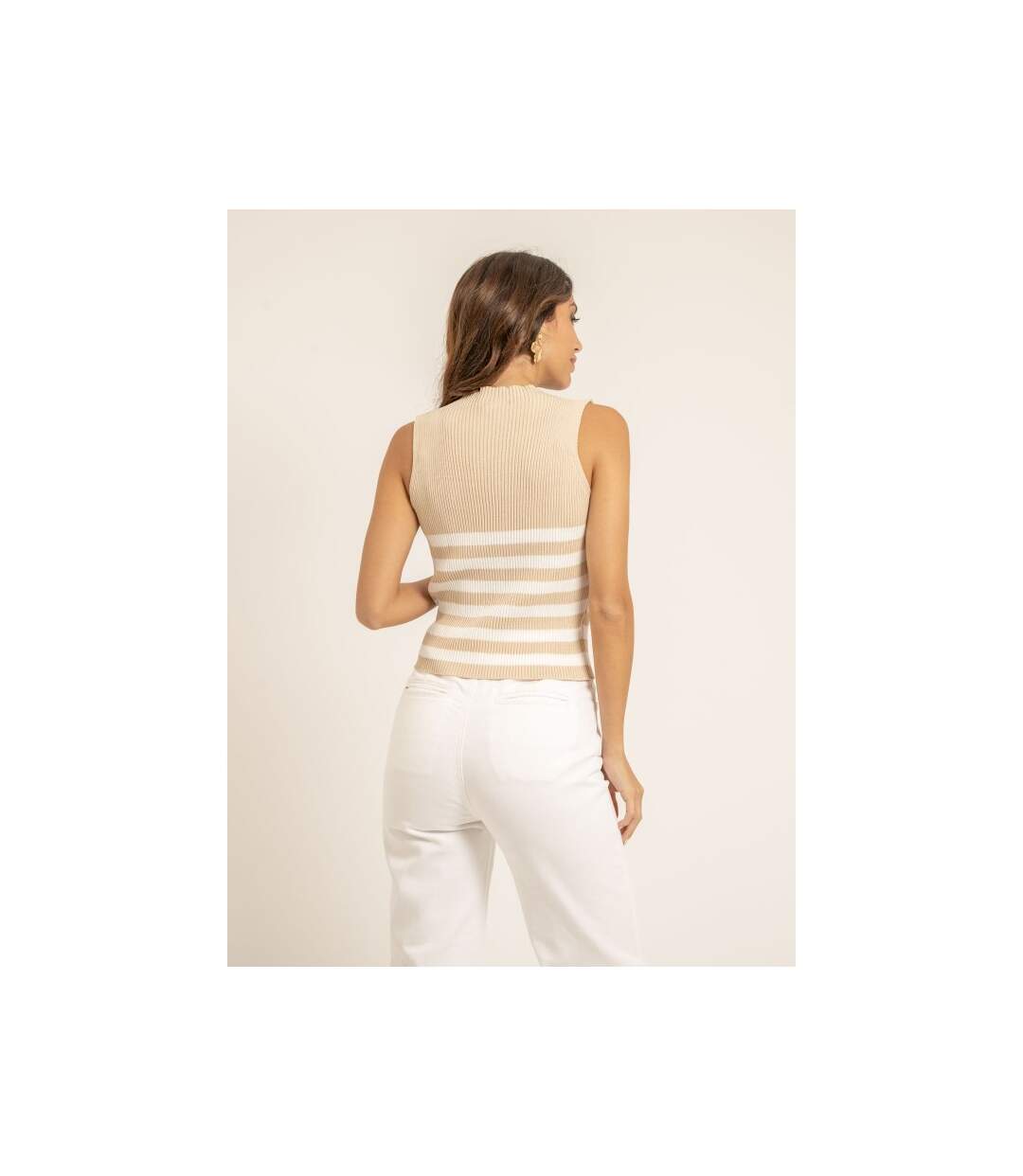 Top maille côtelée rayé FILIPA - Dona X Lisa-3