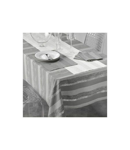 Nappe en Coton Tissée Eldora 140x240cm Gris