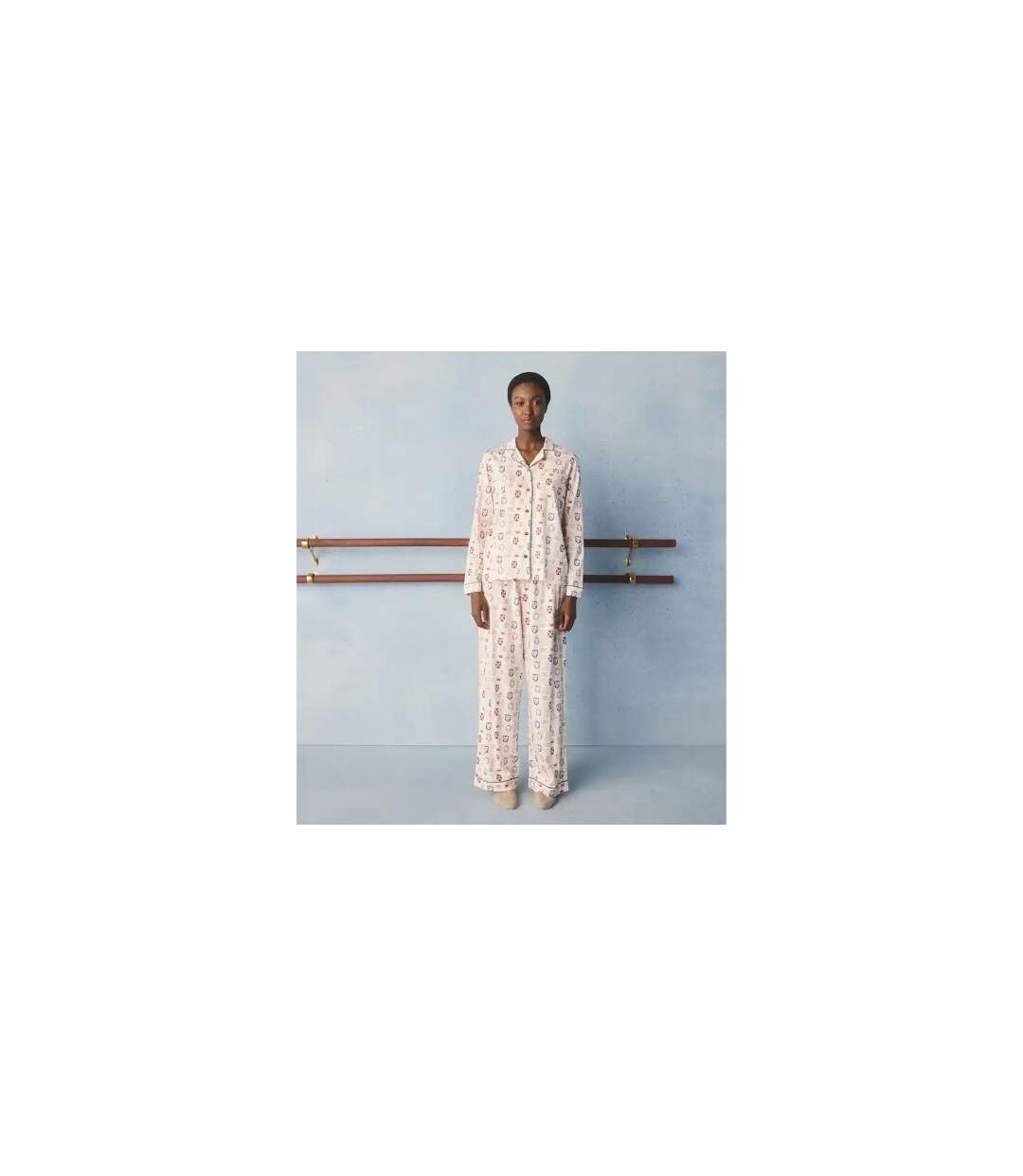 Ensemble De Pyjama Long Motif/style Emblème Femme Blanc Cath Kidston-1