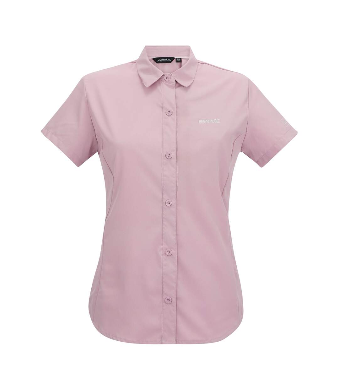 Chemisier Manches Courtes Voyage Femme Lilas Poudré Uni Regatta-2