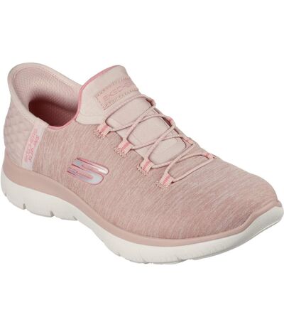 Womens/ladies Summits Dazzling Haze Trainers Rose Skechers