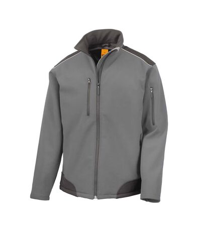 Mens work guard ripstop soft shell jacket grey/black Result