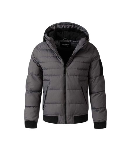Doudoune Matelassée Motif/style À Capuche Homme Gris Respect