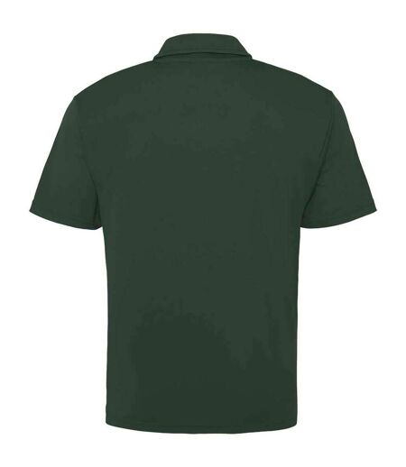 Mens moisture wicking polo shirt bottle green AWDis Cool