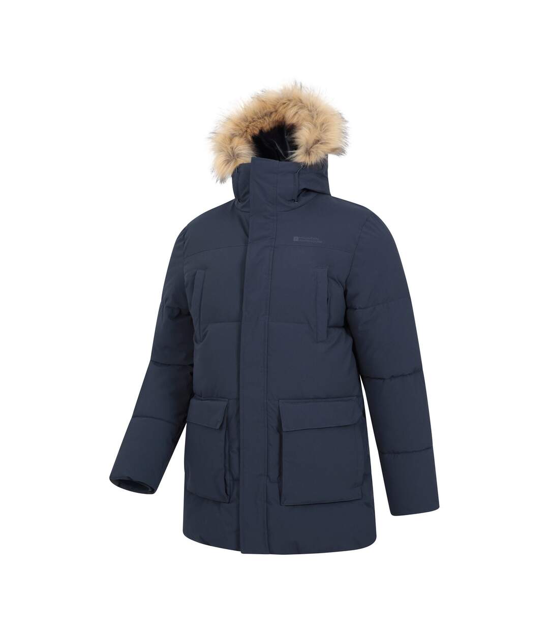 Mens Fern Water Resistant Padded Parka Navy Mountain Warehouse-4
