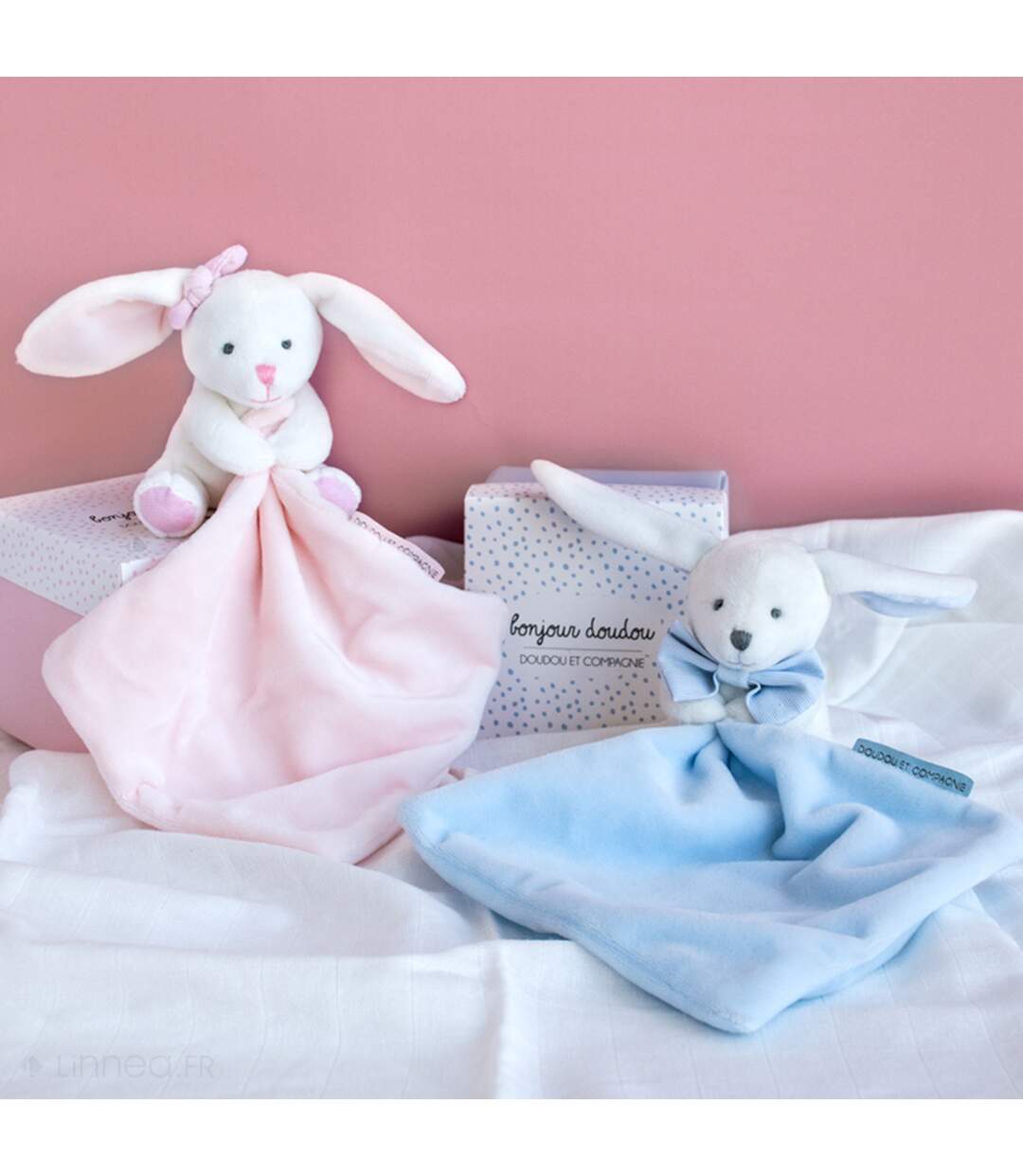 Doudou polyester collection J'AIME MON DOUDOU Lapin-3