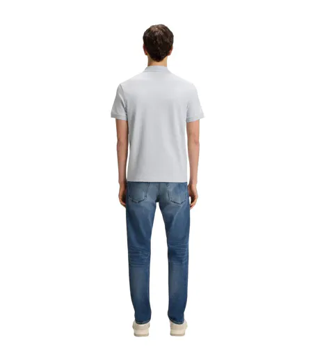 Polo Motif/style Logo Rectangulaire Passenger Homme Gris Clair Boss