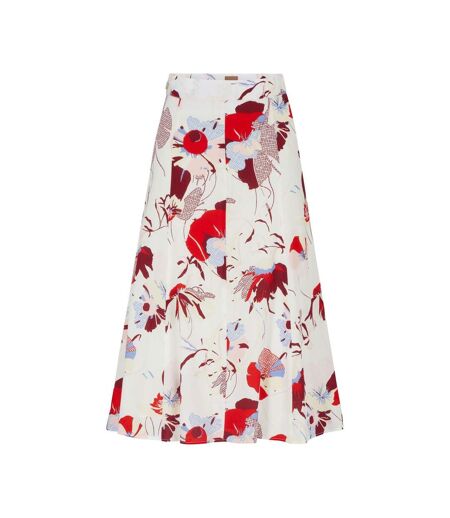 Jupe Mi-longue Style Floral Vallua Femme Blanc Cassé Rouge Bleu Boss