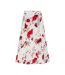 Jupe Mi-longue Style Floral Vallua Femme Blanc Cassé Rouge Bleu Boss-2