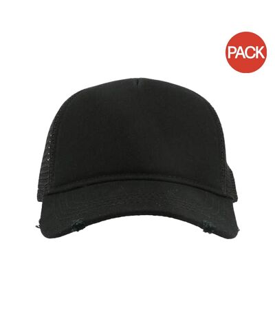 Lot de 2  casquettes rapper adulte noir Atlantis