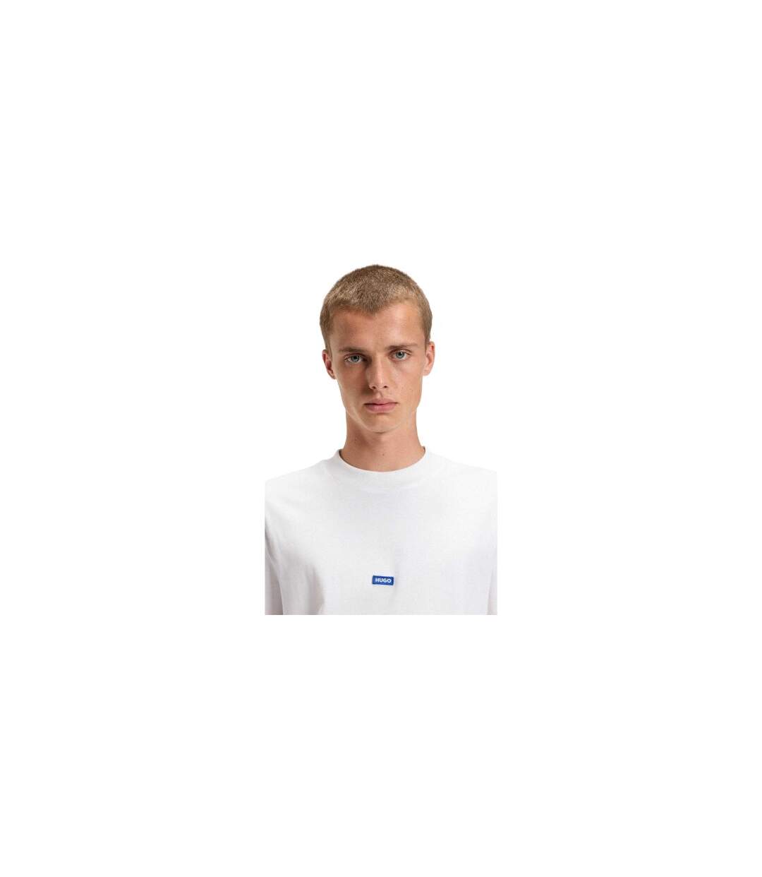 Mens Nieros Logo Regular Short-sleeved T-shirt White Hugo-1