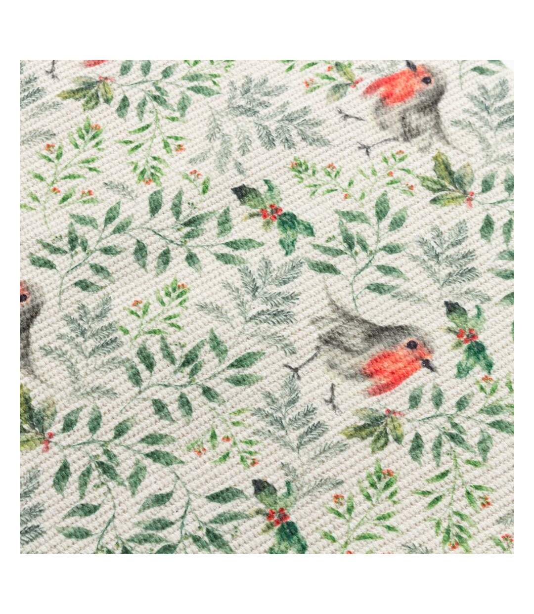 Pack of 4  Christmas festive robin placemat  46cm x 36cm green Evans Lichfield-3