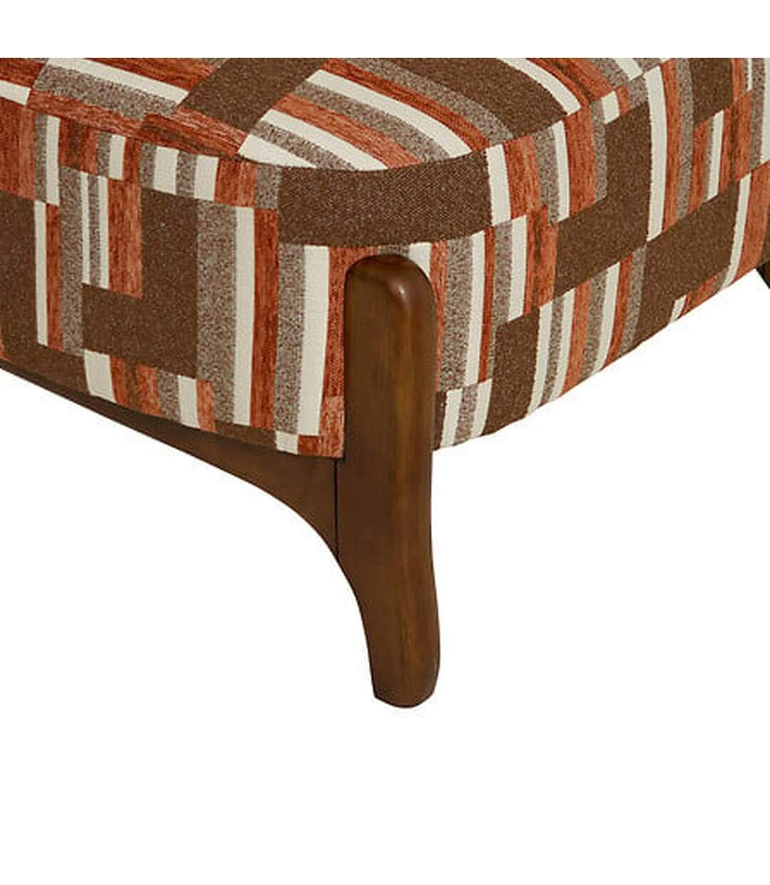 Fauteuil en chenille avec pieds en bois effet noyer CALIX - Marron-4
