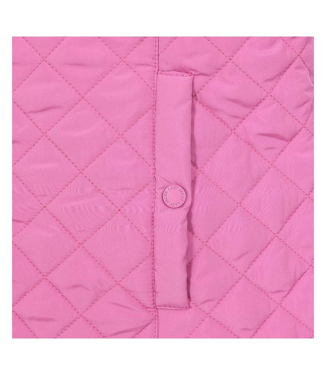 Womens/ladies Quilted Gilet Raspberry Lazy Jacks-4